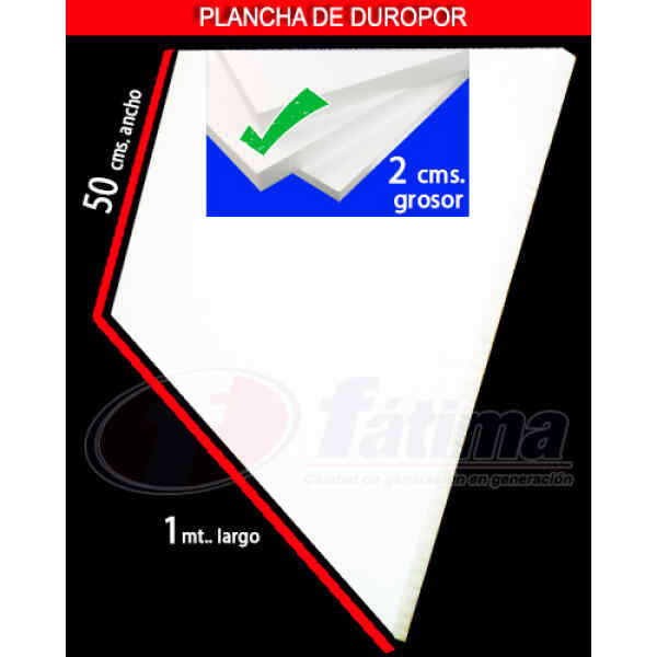 Duropor Nacional Plancha 2 X 50 X 100 Cm, Blanco X 30