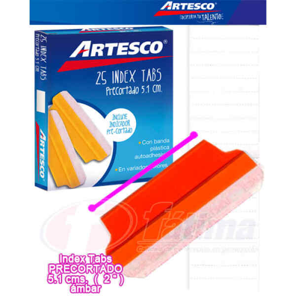 Index Tab Artesco Precortado 2" (5.1 Cm.), Ambar X 1
