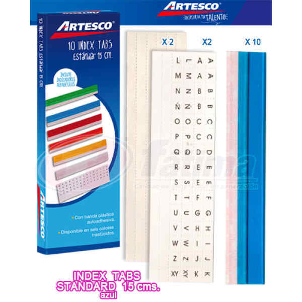Index Tab Artesco 13014108 Standard 15 Cm., Azul X 1