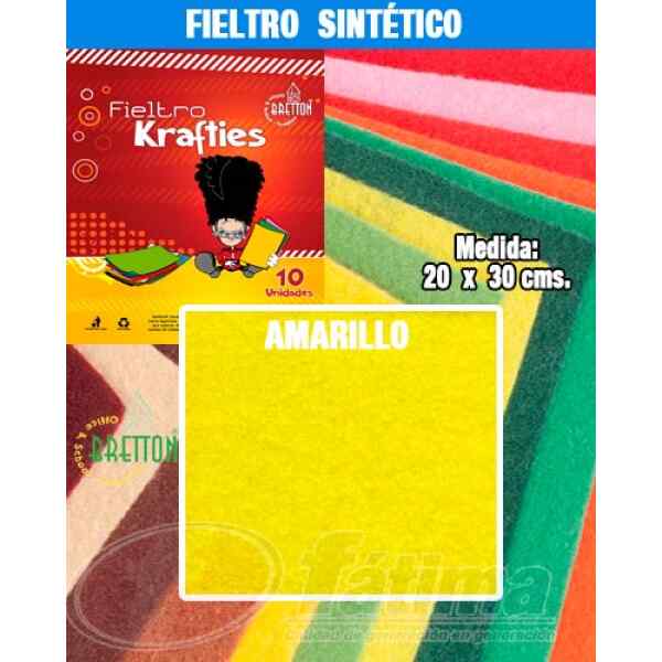 Fieltro Bretton A108 Sintetico 20X30 Cm, Amarillo X 10