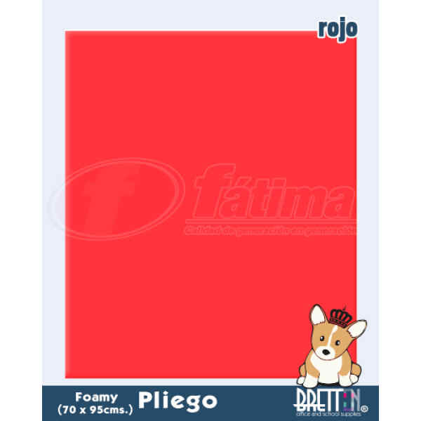 Foamy Bretton Eva002 Pliego 70 X 95 Cm, Rojo X 10