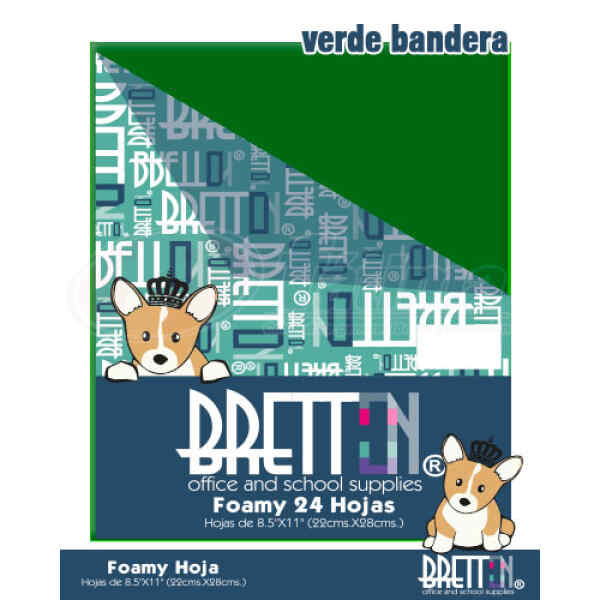Foamy Bretton H-Eva013 Hoja 8.5″ X 11″, Verde Bandera X 24