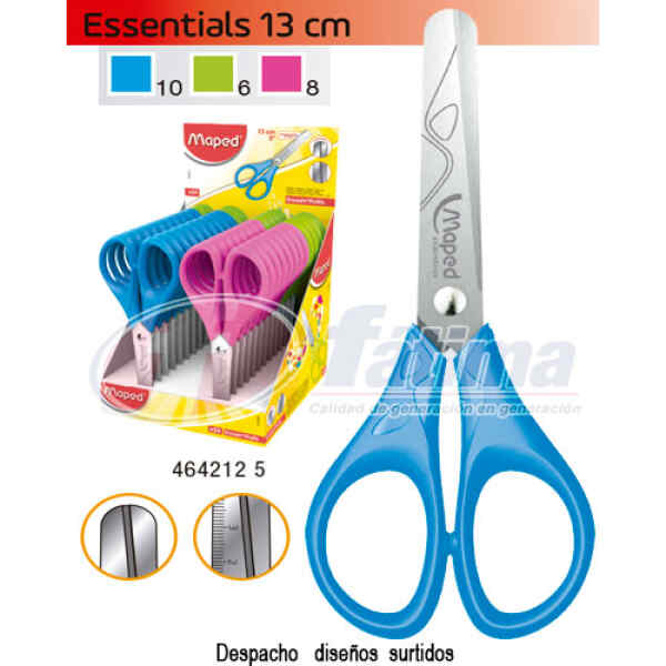 Tijera Maped 464212 Essentials 13 Cms. (5″), Colores Surtidos X 1