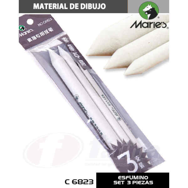 Accesorios Para Dibujo Marie´S C6823 Esfumino Set 3 Piezas, Blanco X 1