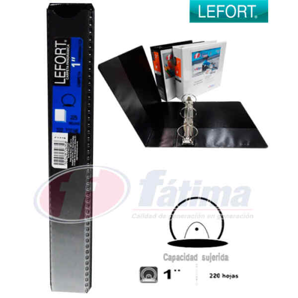 Cartapacio Lefort 7101Ne Carta 1″, Negro X 1 Cartapacio Lefort 7101Ne Carta 1″, Negro X 1