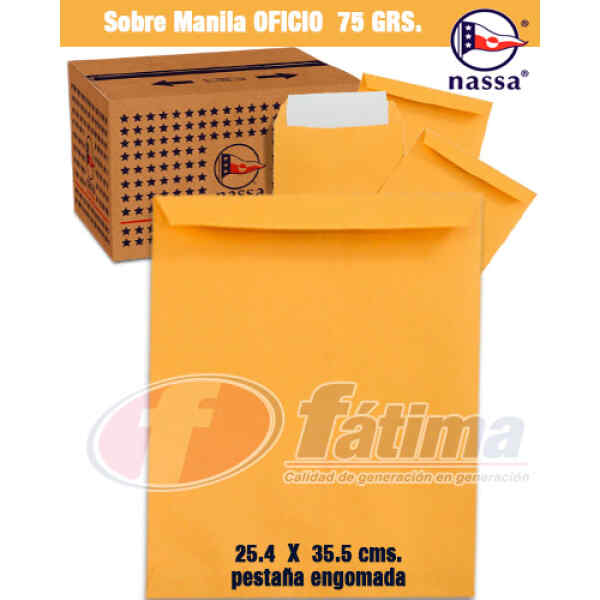 Sobre Manila Nassa Ig0681 75 Grs. Oficio, Manila X 100