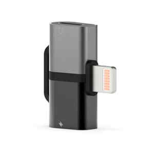 Adaptador mini dual carga y audio para Iphone ST02 PLATEADO | Wi-510795 – WIWU