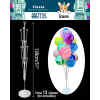 Base Plastica Bretton Para Sostener 13 Globos Mide 1.32M De Alto, Transparente X 1