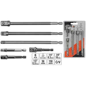 Adaptador para Barreno y Copa Hex. 6pcs | YT-04629 – YATO