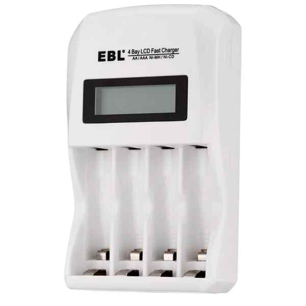 Cargador Smart p/4 Baterias AA,AAA, NI-MH, NI-CD (no incluye baterias) | EBL