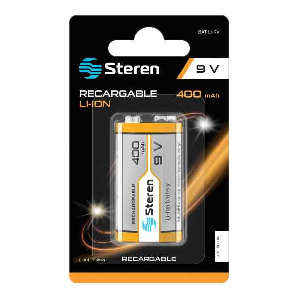 Bateria Recargable Li-Ion 9V De  400Mah