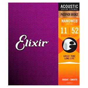 Cuerdas para Guitarra Acustica Nanoweb Phos Bronze 11-52 | 16027 – ELIXIR
