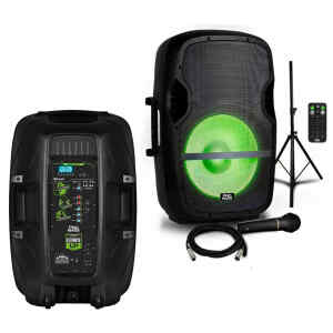 Bocina 15plg. C/ Microfono, Soporte MP3/USB/SD Bluetooth /CR 2000W C/ Luces | PRO BASS