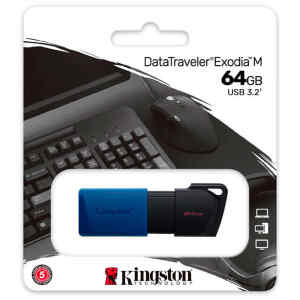 Memoria USB 64GB DataTraveler Exodia M 3.2 Azul | Kingston