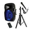 Bocina Activa 15plg. 8 OHMS, 1000W/USB/BT/CR, C/ Pedestal y Microfono | AUDIOPIPE