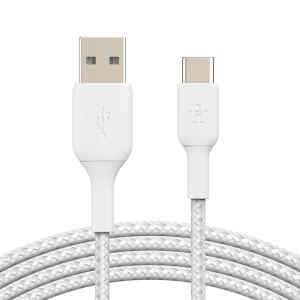 Cable Braided USB-C to USB-A Cable 2M WH | Belkin