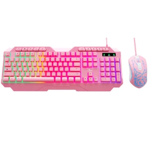 Teclado y Mouse Wired Spanish USB Pink Gaming-XTK-540S | Xtech
