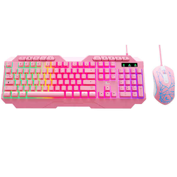 Teclado y Mouse Wired Spanish USB Pink Gaming-XTK-540S | Xtech