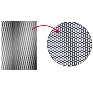 Rejilla para Bocina 2×4 1.2mm Hexagonal Negro | GR-24HCB – N.A.