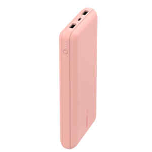 Cargador portatil 20000mAh 15 vatios 3 conectores de salida USB, USB-C oro rosa | Belkin