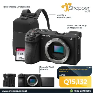 Camara A6700 Solo cuerpo | Sony