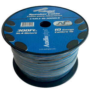 Cable para Bocina, Azul/Negro Flexible CAL.10, 300plg. | GA-10-300BLS – AUDIOPIPE