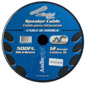 Cable para Bocina, Azul/Negro Flexible CAL.12, 500plg. | GA-12-500BLS – AUDIOPIPE