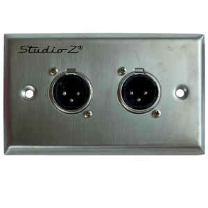 Placa de Pared Metalica Macho | WP-XLR-M2 – Studio Z