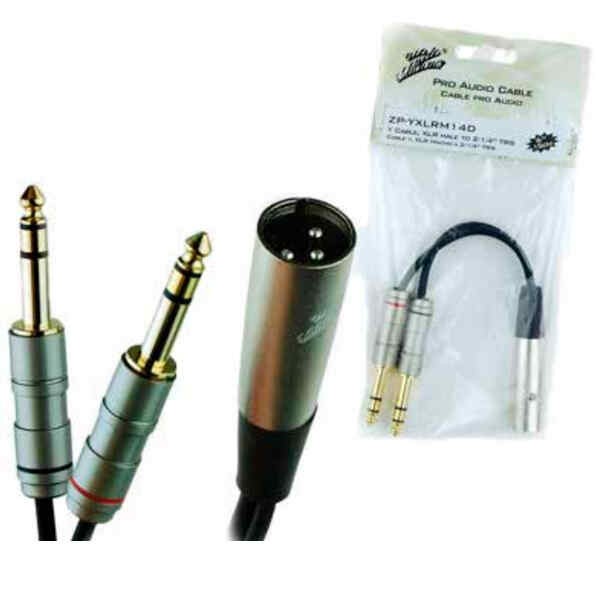 Cable en Y XLR Macho A 2 Plug 1/4plg. | ZP-YXLRM14D – ZEBRA