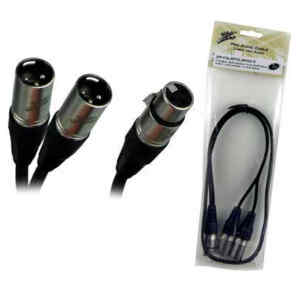 Cable en Y XLR Hembra a XLR Macho 3plg. | ZP-YXLRFXLRMD-3 – ZEBRA