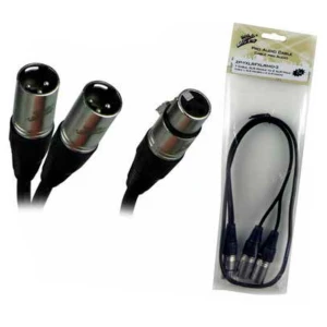Cable en Y XLR Hembra a XLR Macho 3plg. | ZP-YXLRFXLRMD-3 – ZEBRA