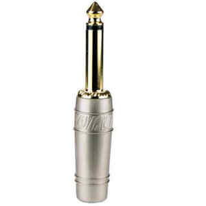 Plug 1/4plg. Mono Gold Plateado 83mm/9.5mm Cali 1 | ZP-14MN-PG – ZEBRA
