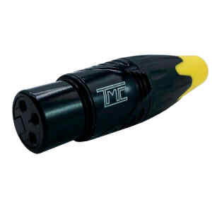Conector XLR Hembra Metal Negro Cola Amarilla | TMC-JA-145NEU-BK – TMC