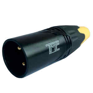 Conector XLR Macho Metal Negro Cola Amarilla | TMC-PL-145NEU-BK – TMC
