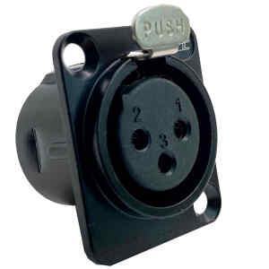 Conector XLR Hembra de Chasis Metal Negro | TMC-NC3FD-LX – TMC