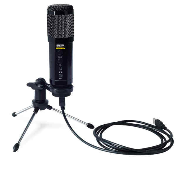Microfono Condensado USB Cardioide con Soporte | PODCAST-400U – SKP
