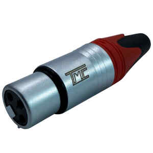Conector XLR Hembra Metalico Rojo/Negro | TMC-NC3FXX-R – TMC