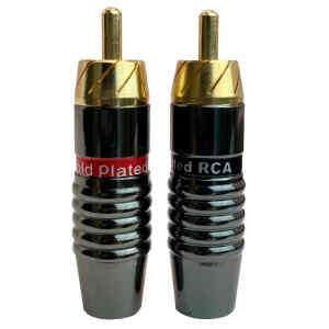 Plug RCA Macho, Negro Niquelado Gold N/R | TMC-RCA-201BK-PAR – TMC