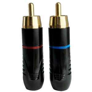 Plug RCA Macho Metalico Negro Gold N/R | TMC-RCA-250BK-PAR – TMC