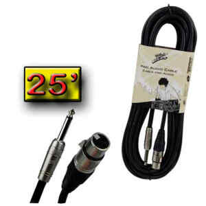 Cable para Microfono XLR Hembra a 1/4 Mono 25plg. Cal. 24 | ZPC-24XF14M-25 – ZEBRA