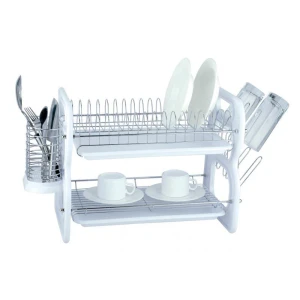 Escurridor de platos de 2 Niveles Blanco – EUROWARE