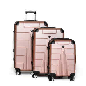 Set de 3 maletas color rosa oro – VITTORIO