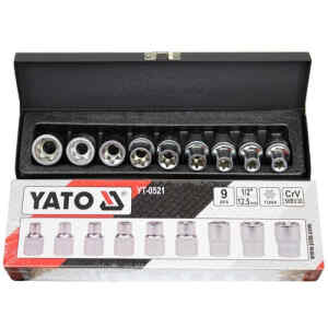 Copas Torx Raiz 1/2 9 Pcs Yt-0521