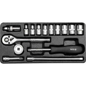 Juego Ratchet Y Copas 1/4, 15Pcs Yt-14411