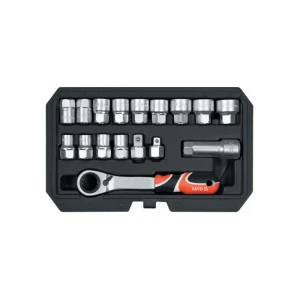 Juego De Ratchet Y Copas Pasante 3/8 & 1/2 17 Pcs, Yt-38653