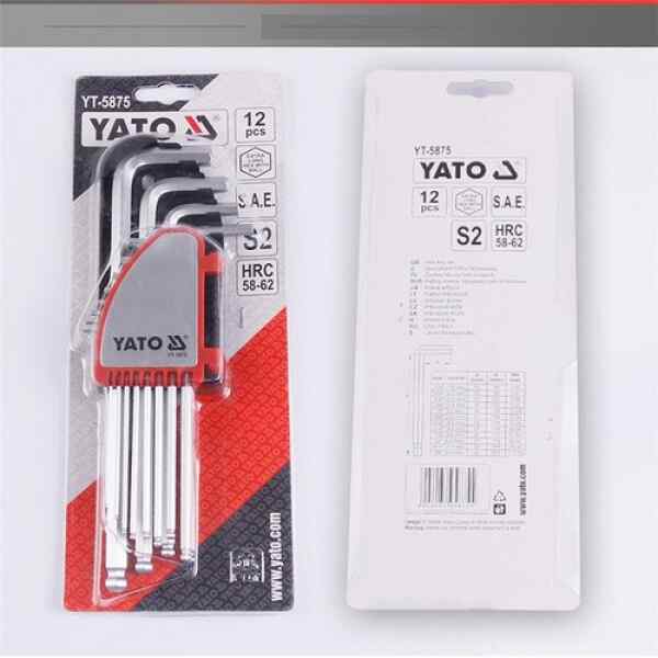 Juego Llaves Hexagonal Allen Largas 1/16-3/8 Pulgadas 12 Pcs Yt-5875