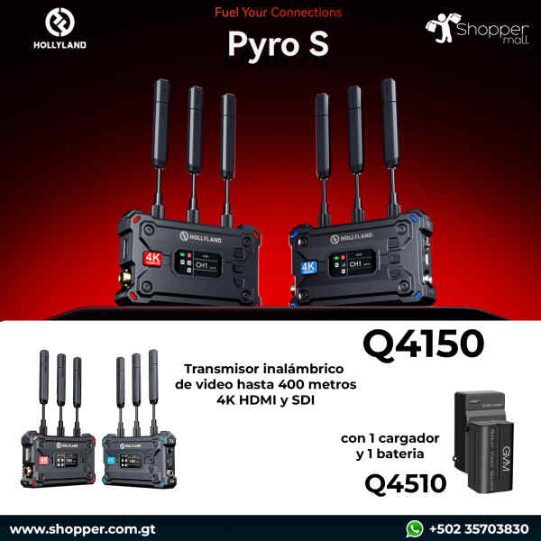 Pyro S Kit de Transmision inalambrico de video 400m con SDI – Hollyland