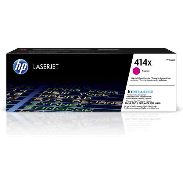 HP 414X – Alto rendimiento – magenta – original – LaserJet – cartucho de tóner (W2023X) – para Color LaserJet Pro M454, MFP M479
