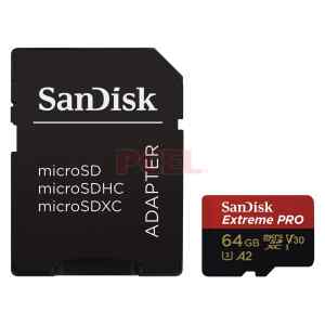 SanDisk Extreme Pro – Tarjeta de memoria flash (adaptador microSDXC a SD Incluido) – 64 GB – A2 / Video Class V30 / UHS-I U3 / Class10 – microSDXC UHS-I
