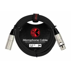 CABLE PARA MICRÓFONO CALIBRE 24 PVC – NEGRO DE 2 METROS | KIRLIN